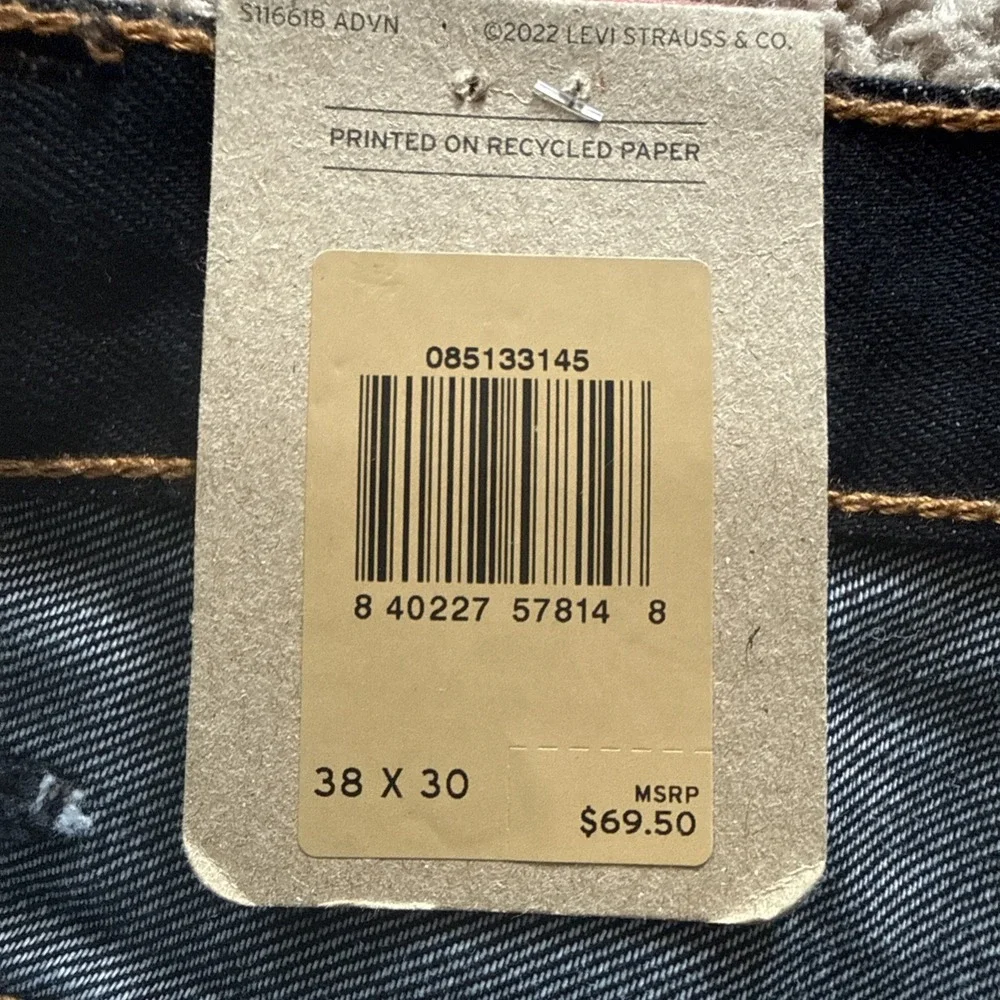 Levi's 513 Slim Fit Zip Fly Straight Leg Denim‎ Jeans 38X30 Men's Dark Blue